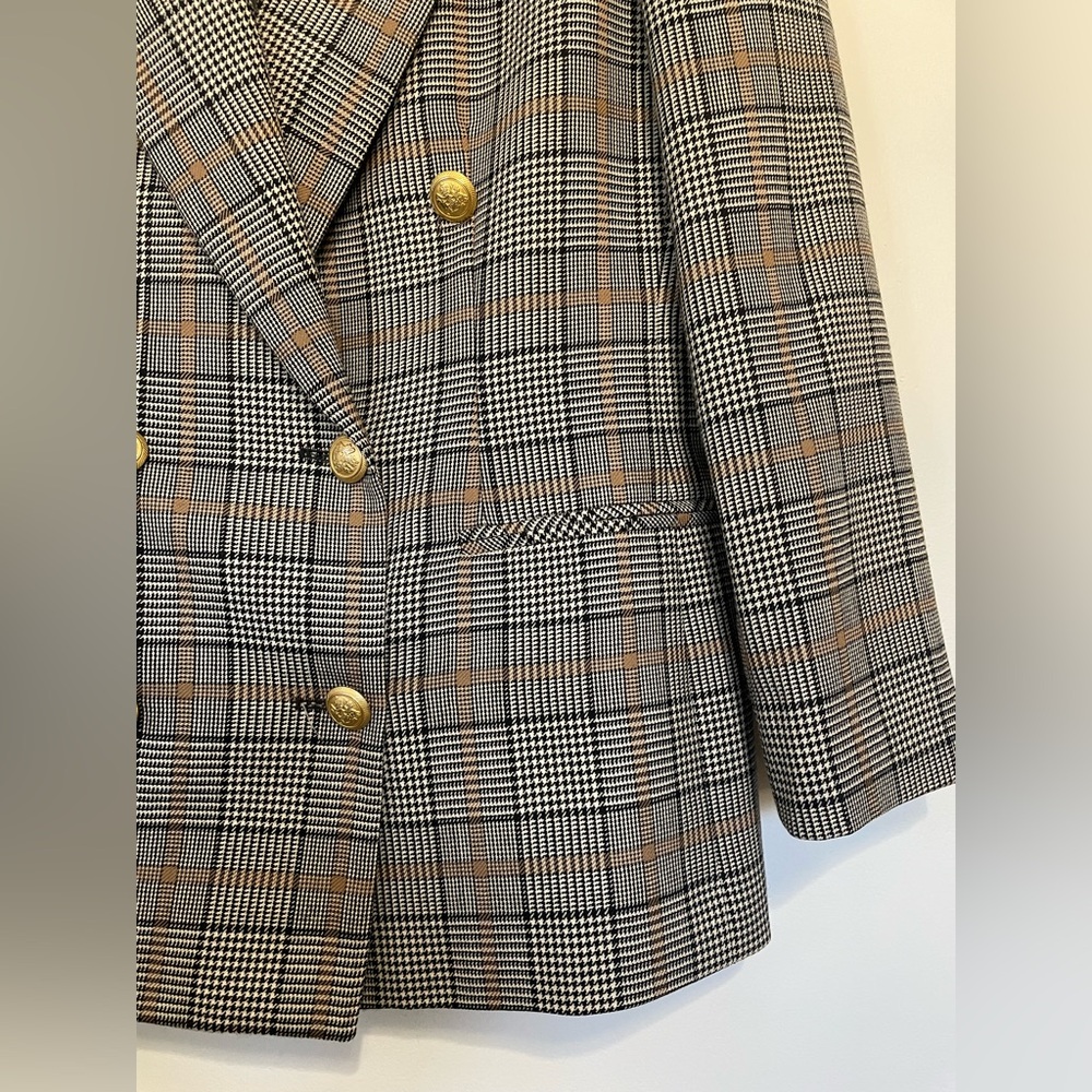 PENDLETON Vintage Double Breasted Plaid Wool Blaz… - image 7